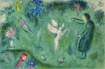 マルク・シャガール Painting - 草原の天使 現代 マルク・シャガール
